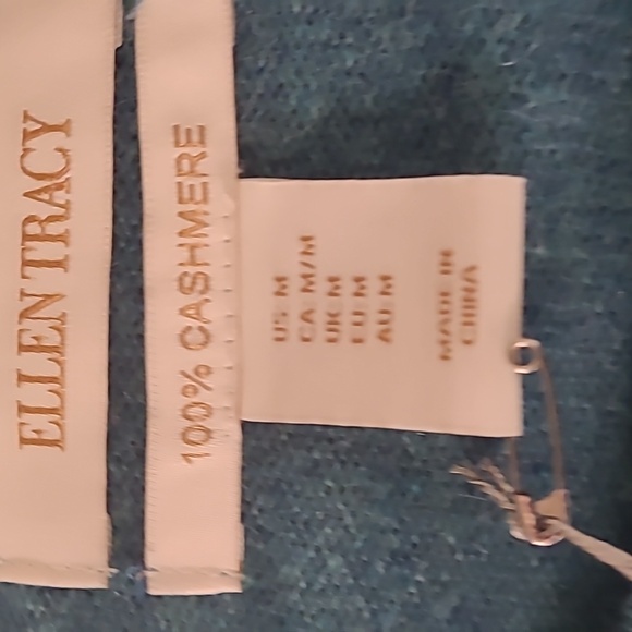 Ellen Tracy Cashmere Blue Sweater - Picture 3 of 4